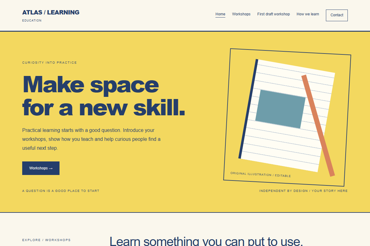 Atlas Learning website design preview