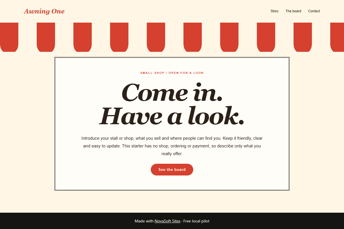 Awning One website design preview