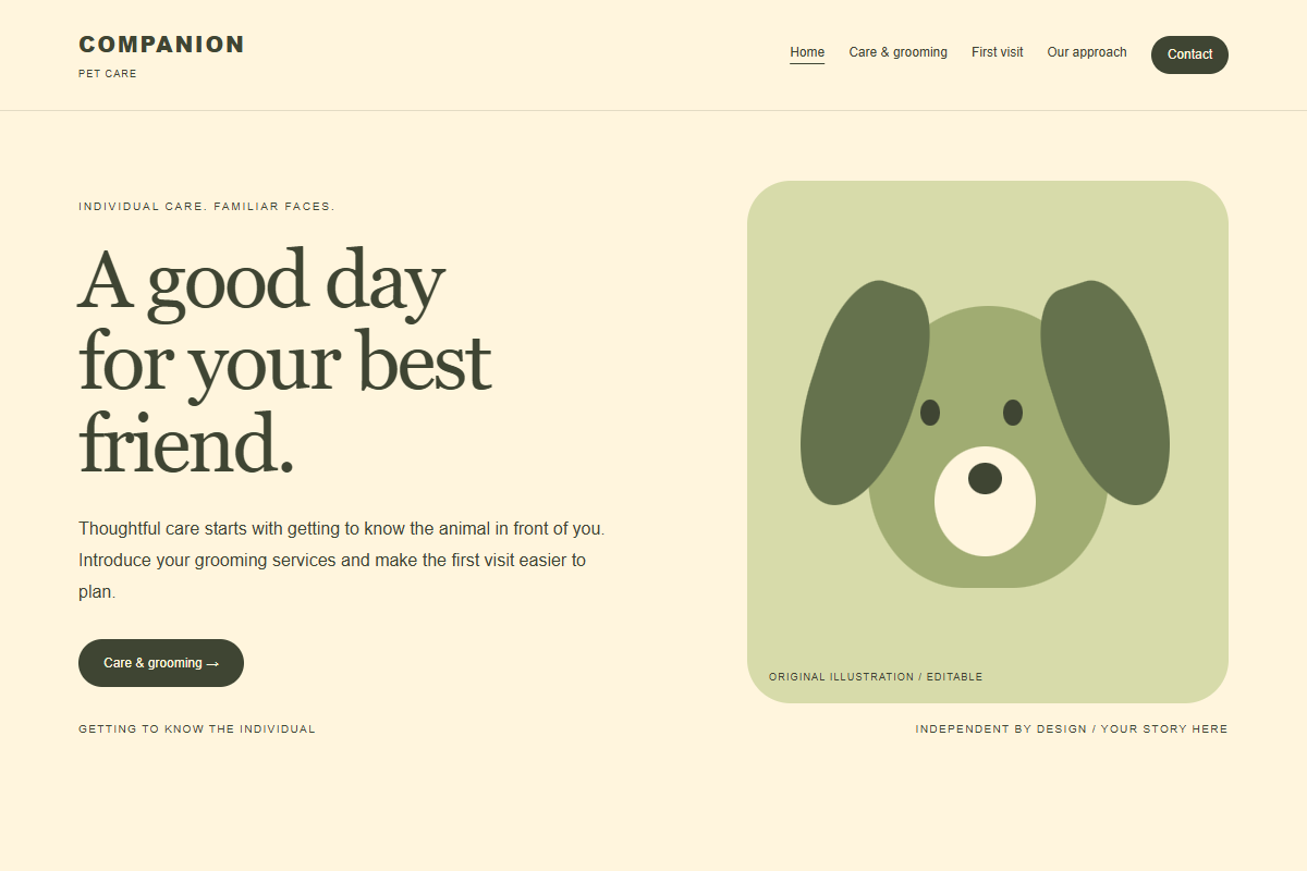 Companion website design preview