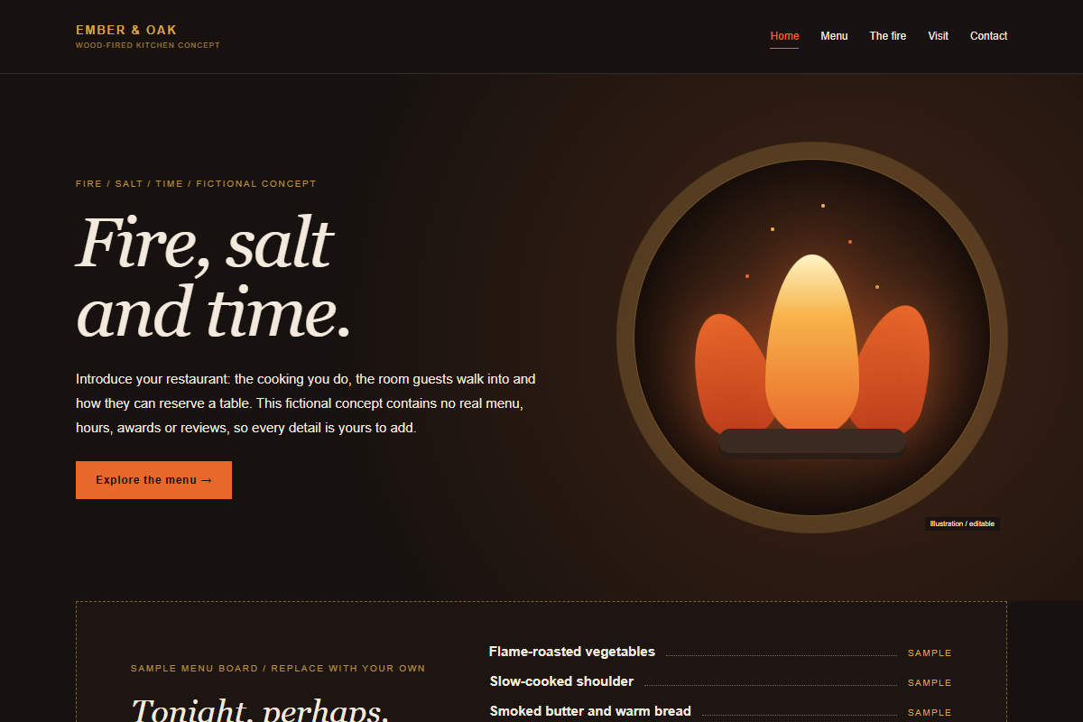 Ember & Oak website design preview
