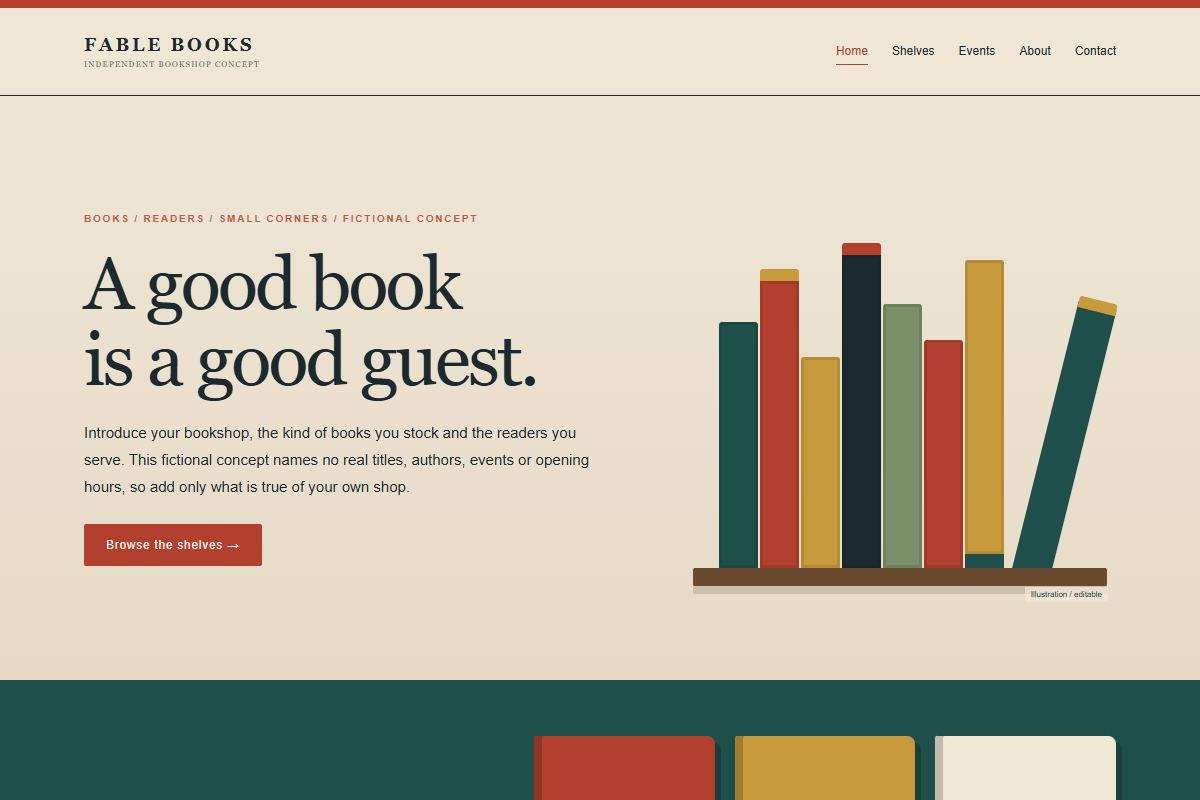 Fable Books website design preview