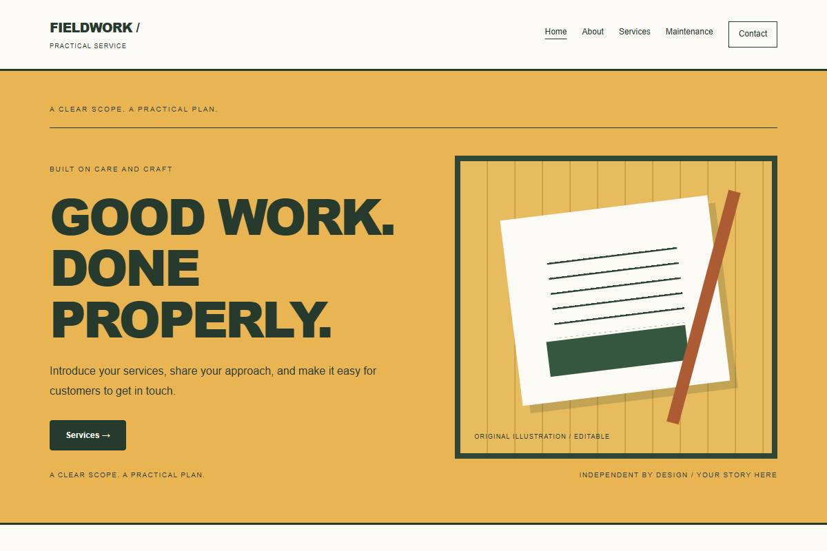 Fieldwork website design preview
