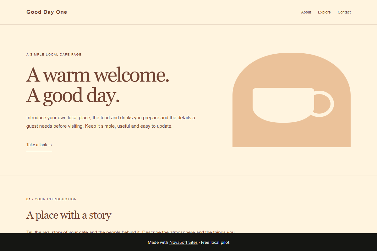 Good Day One website design preview