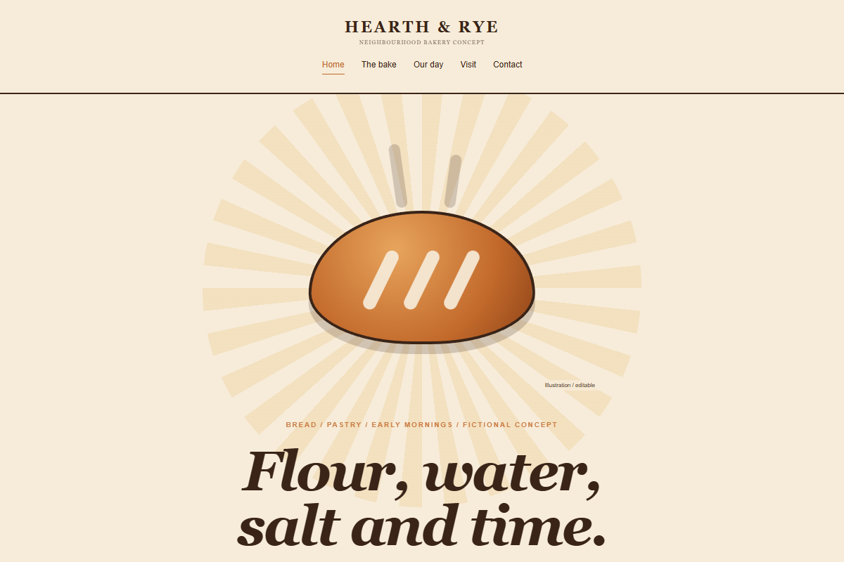 Hearth & Rye website design preview