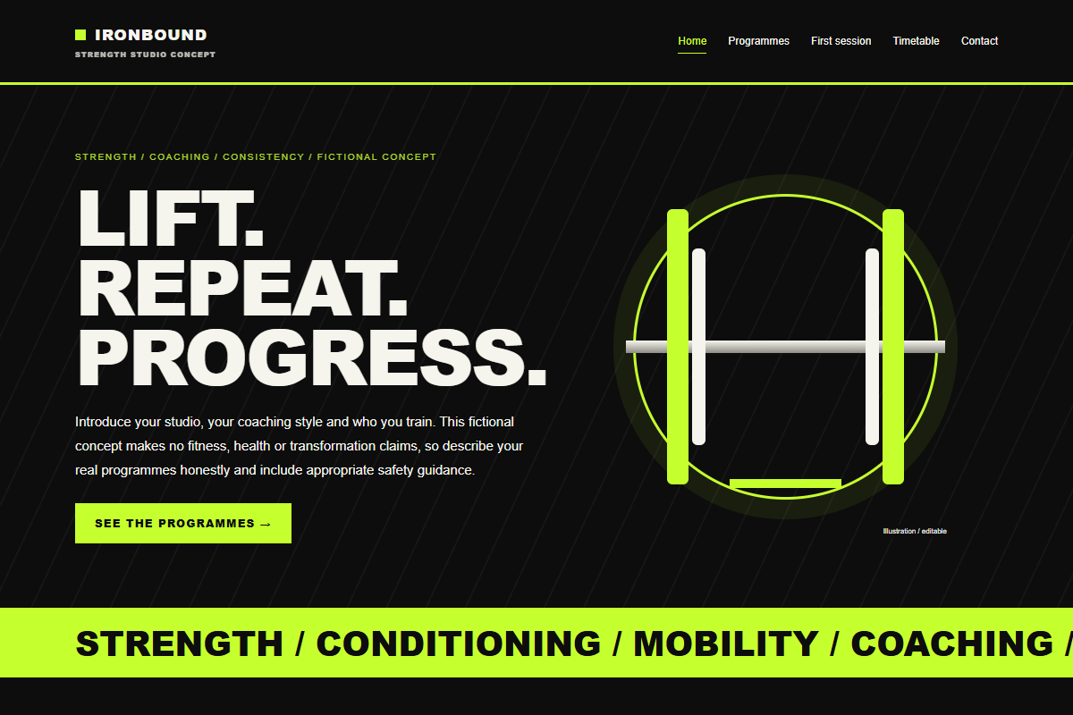 Ironbound website design preview