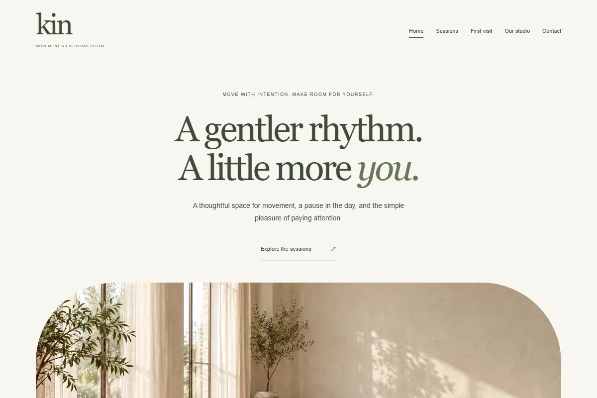 Kin Studio website design preview