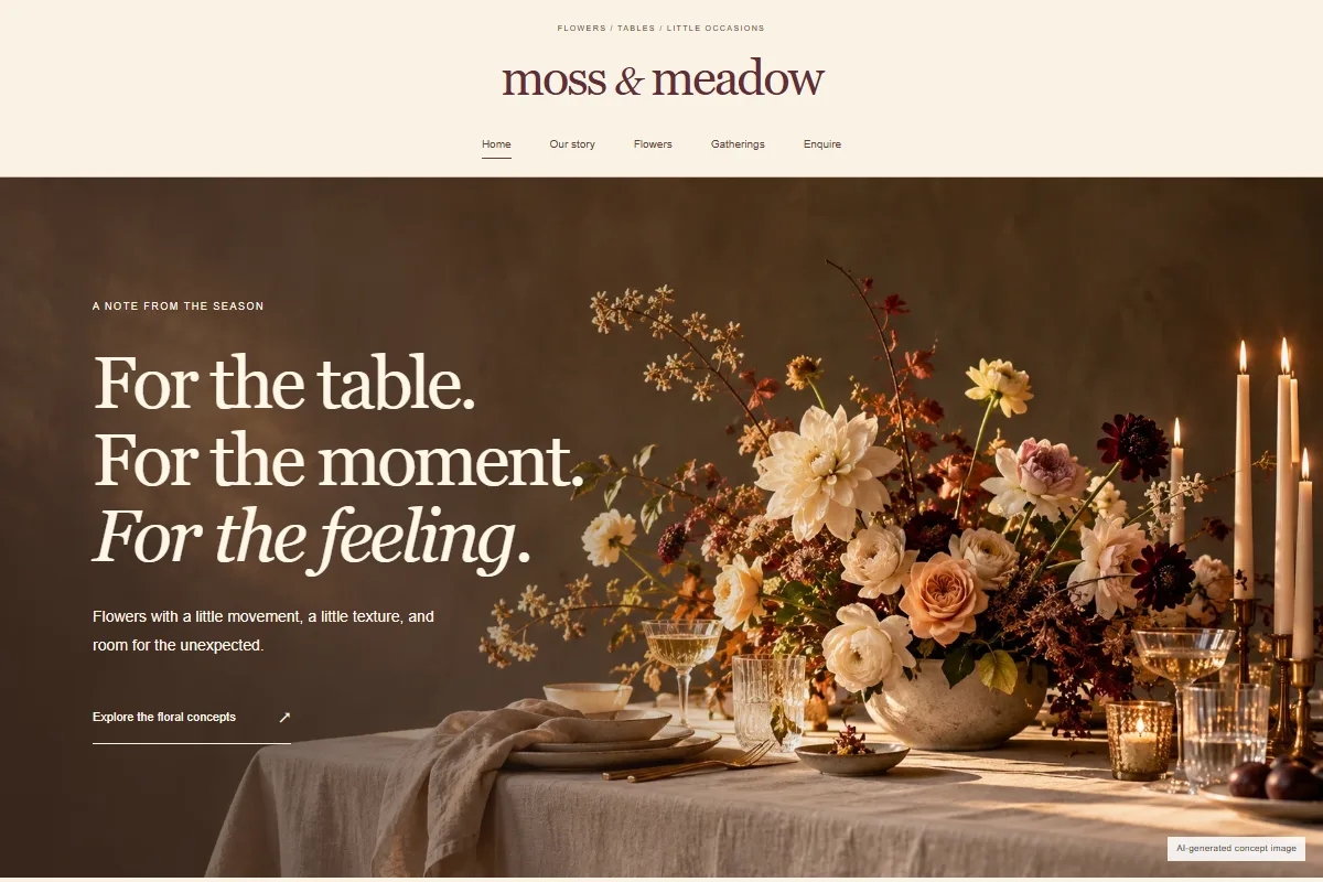 Moss & Meadow website design preview