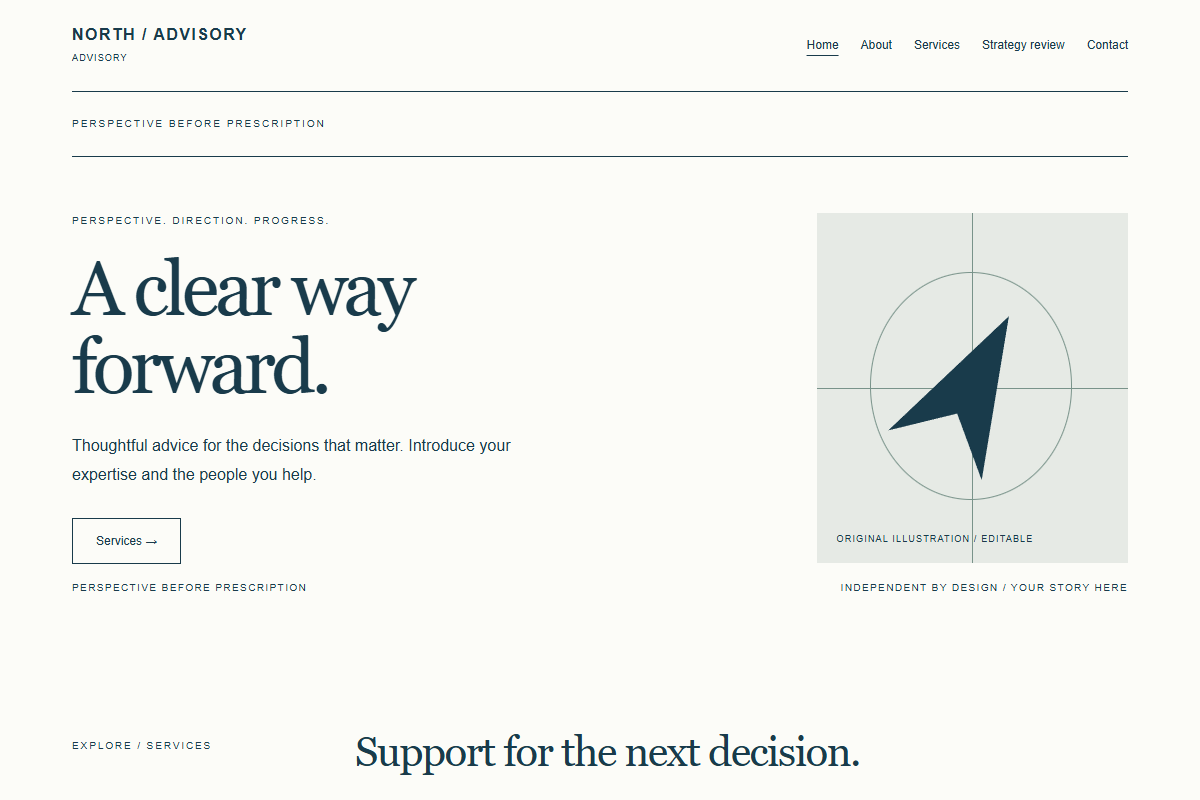 North Advisory website design preview