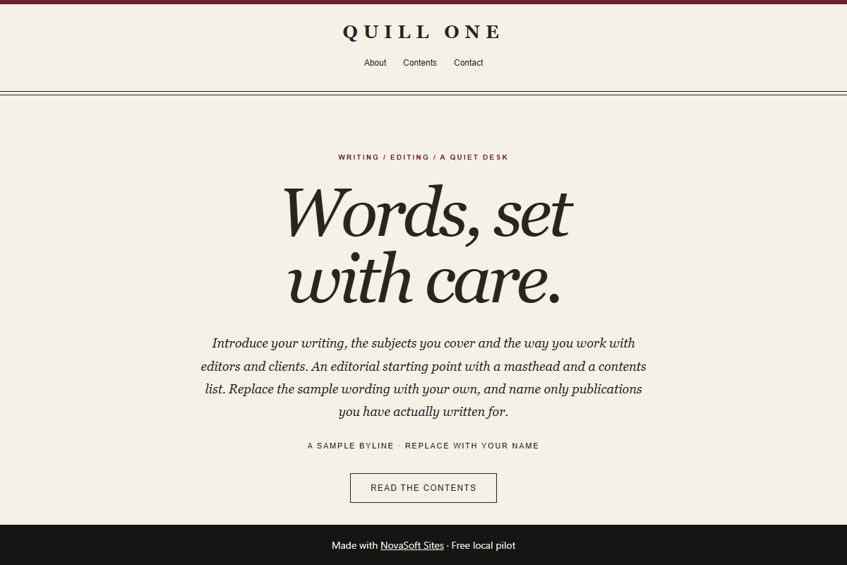 Quill One website design preview