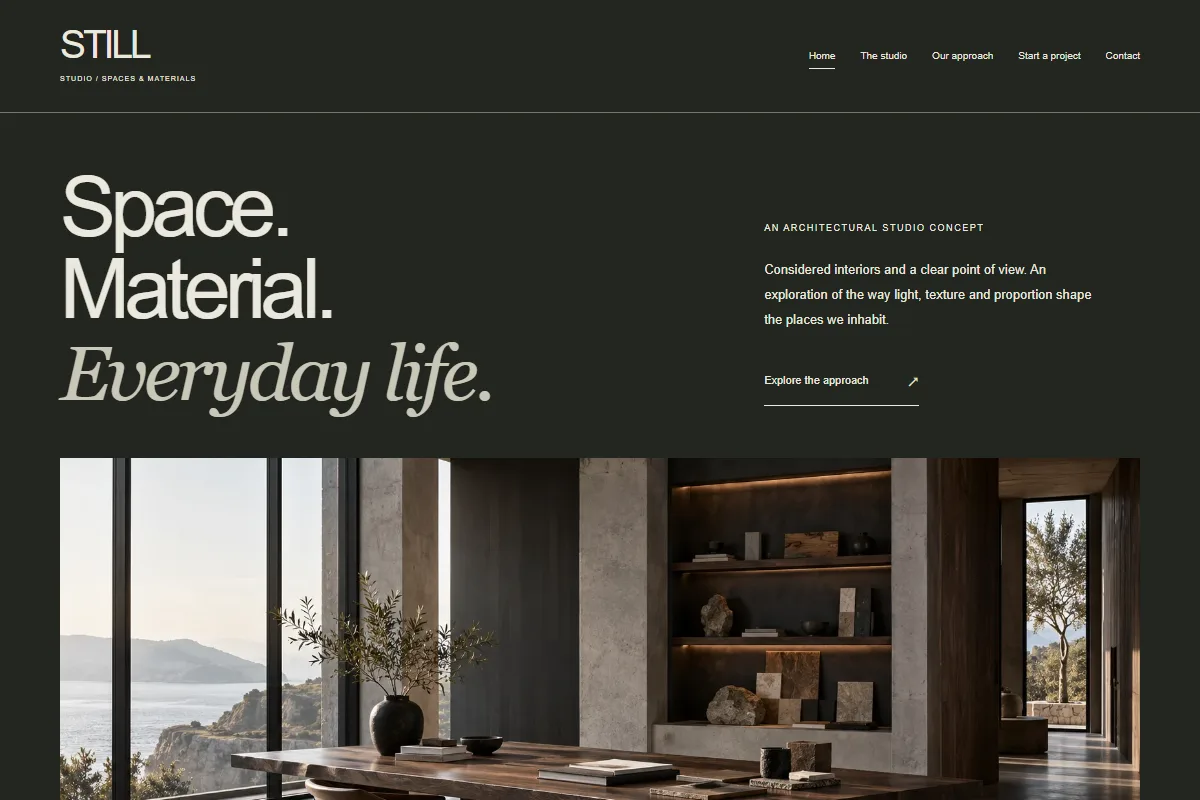 Still Studio website design preview