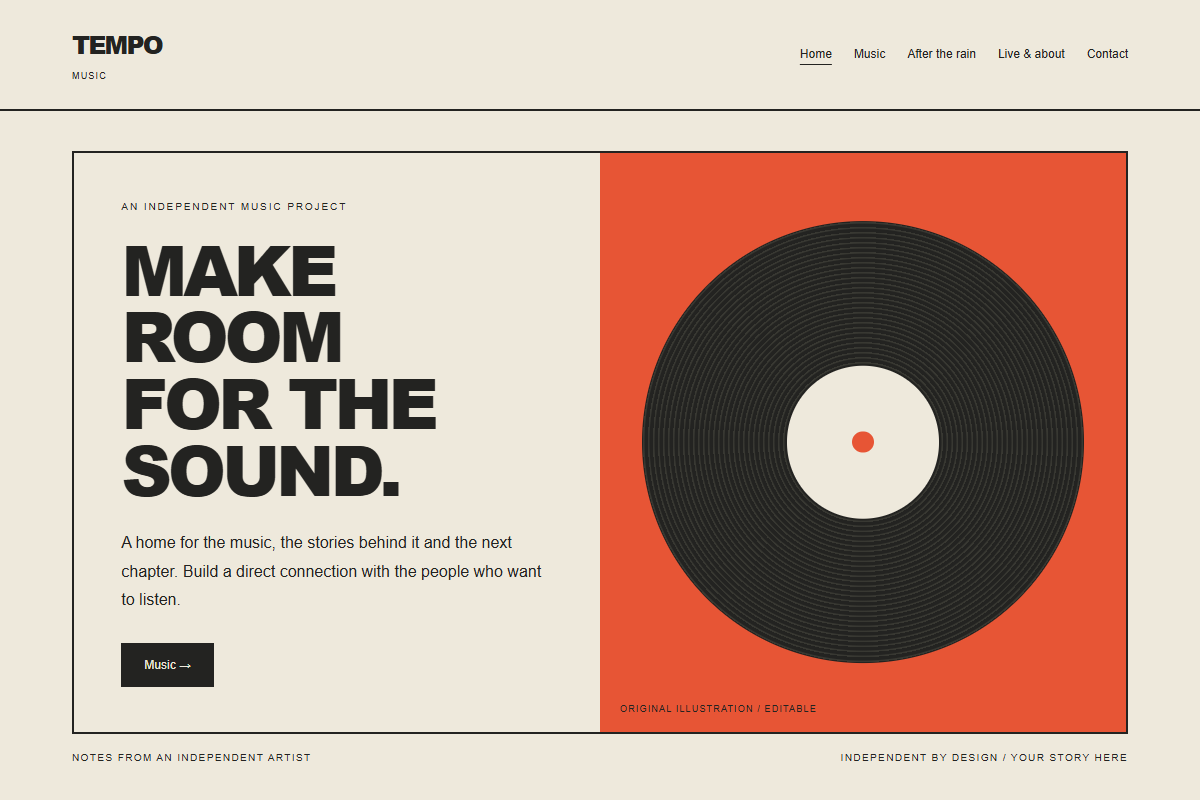 Tempo website design preview