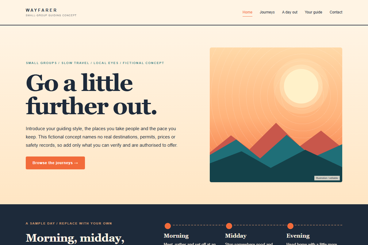 Wayfarer Tours website design preview